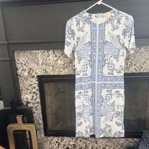 Michael Kors xs Blue and White Paisley Dress